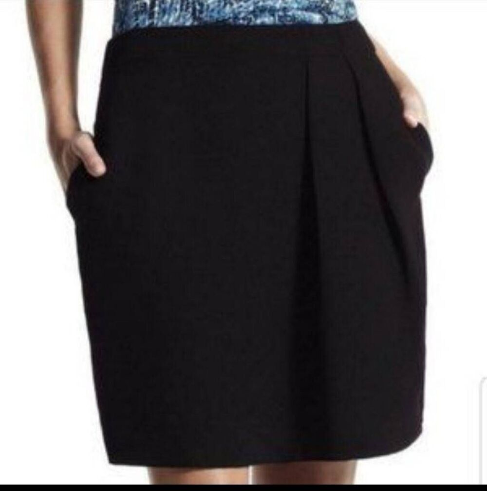 Derek Lam for Design Nation Pleated Black Mini Skirt Large Designer Office Caree